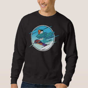 Dabbing Snowboard Parrot I Blue Monk Parakeet Quak Sweatshirt