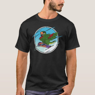 Dabbing Snowboard Parrot I Hahns Macaw T-Shirt