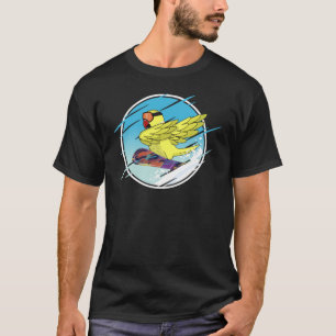 Dabbing Snowboard Parrot I Yellow Indian Ringneck T-Shirt
