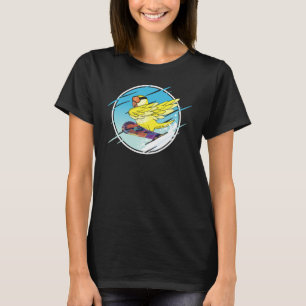 Dabbing Snowboard Parrot I Yellow Lutino Monk Para T-Shirt
