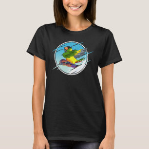 Dabbing Snowboard Parrot I Yellow sided Green Chee T-Shirt