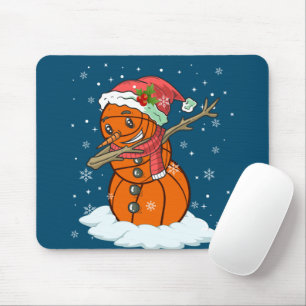 Dabbing Snowman Basketball Ball Tee Christmas Sant Mouse Mat