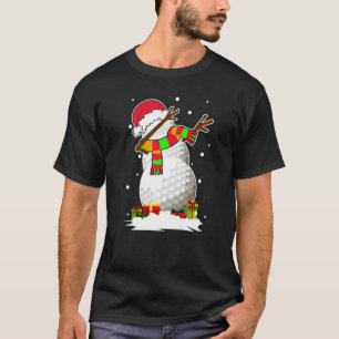 Dabbing Snowman Golf Ball Santa Christmas Pajama X T-Shirt