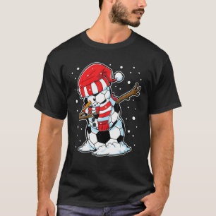 Dabbing Snowman Soccer Ball Christmas Santa Boys K T-Shirt