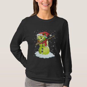 Dabbing Snowman Tennis Ball Tee Christmas Xmas