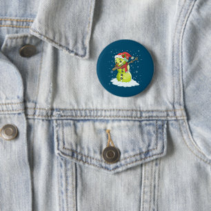 Dabbing Snowman Tennis Ball Tee Christmas Xmas 6 Cm Round Badge
