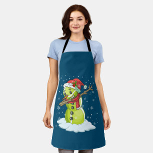 Dabbing Snowman Tennis Ball Tee Christmas Xmas Apron