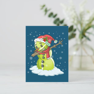 Dabbing Snowman Tennis Ball Tee Christmas Xmas Postcard