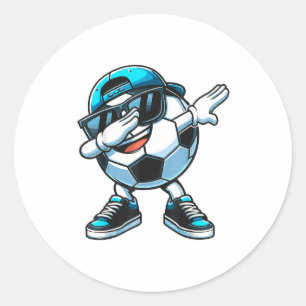 Dabbing Soccer Ball Boys Player _1  Classic Round Sticker