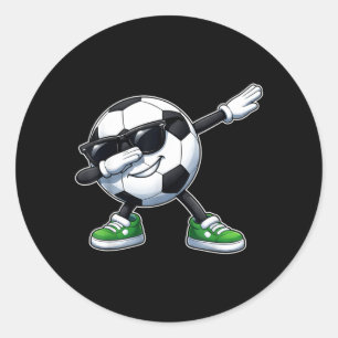 Dabbing Soccer Ball Football Funny Graphic Classic Round Sticker
