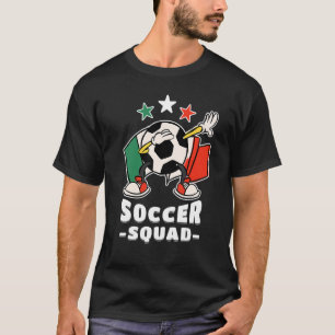 Dabbing Soccer Ball Italian Flag Soccer Squad T-Shirt