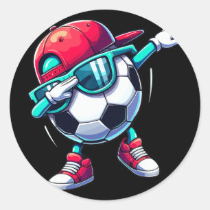 Dabbing Soccer Ball Player _1 Classic Round Sticker