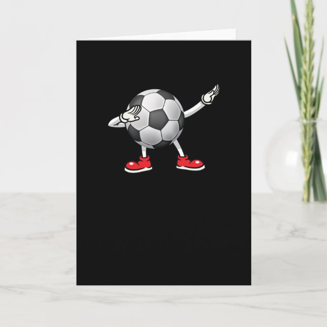 Dabbing Soccer Ball Tee Kids Boys Dab Dance Card (Front)