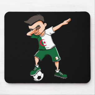 Dabbing Soccer Boy Algeria Football Fan Jersey Mouse Mat