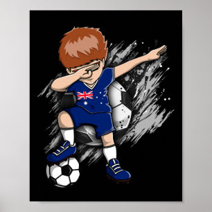 Dabbing Soccer Boy Australia Jersey Australian Foo Poster
