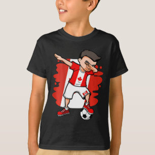 Dabbing Soccer Boy - Canada Jersey Canadian Footll T-Shirt