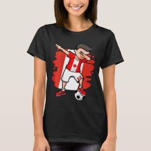 Dabbing Soccer Boy - Canada Jersey Canadian Footll T-Shirt