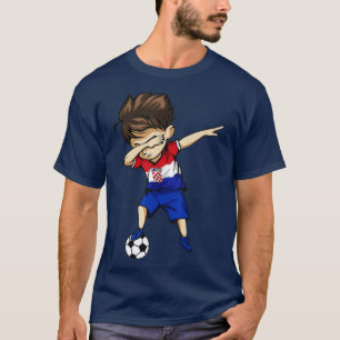 Dabbing Soccer Boy Croatia Jersey Croatian Footbal T-Shirt