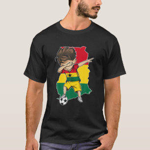 Dabbing Soccer Boy Ghana Jersey - Ghana Map Flag T-Shirt