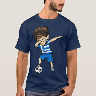 Dabbing Soccer Boy Greece Jersey Greek Football Gi T-Shirt