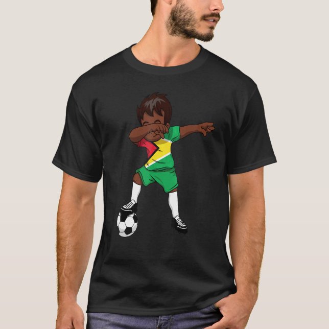 Dabbing Soccer Boy Guyana Guyanese Georgetown T-Shirt (Front)