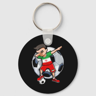 Dabbing Soccer Boy Iran Footll Fans Jersey Iranian Key Ring