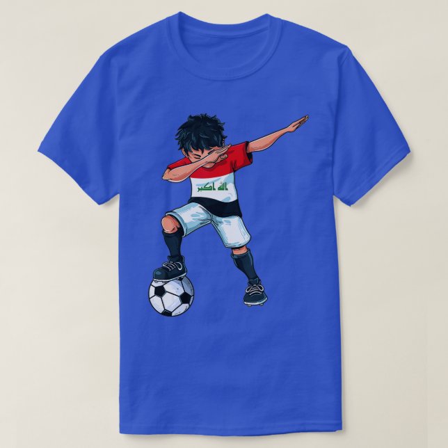 Dabbing Soccer Boy Iraq - Iraqi Football Gift for  T-Shirt (Design Front)