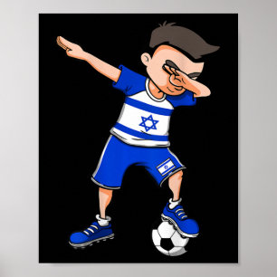 Dabbing Soccer Boy - Israel Jersey Israeli Footll  Poster