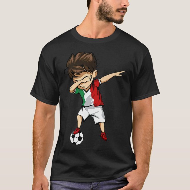 Dabbing Soccer Boy Italy Jersey  Italian girl powe T-Shirt (Front)