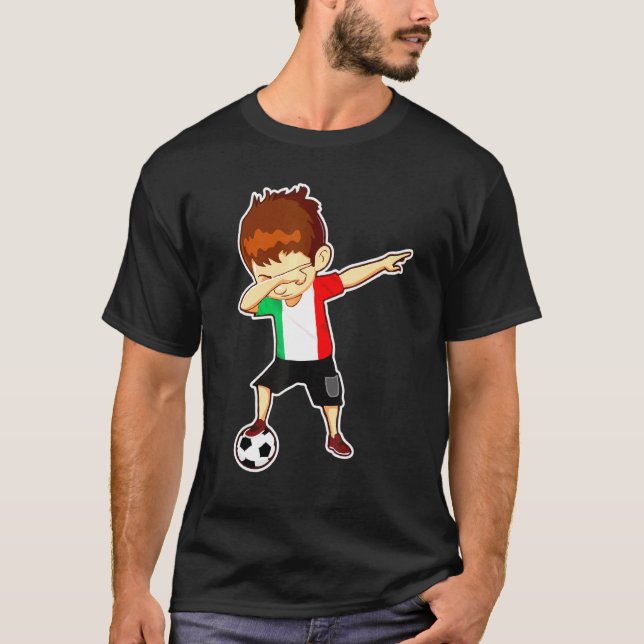 Dabbing Soccer Boy Italy Men Women Kids Italy Fan T-Shirt (Front)