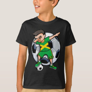 Dabbing Soccer Boy Jamaica Footll Fan Jersey Jamai T-Shirt