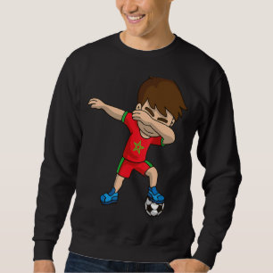 Dabbing Soccer Boy Morocco Flag Moors Peace Mooris Sweatshirt