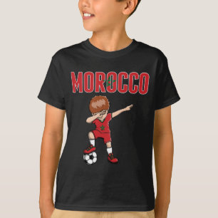 Dabbing Soccer Boy Morocco Soccer Fans Jersey T-Shirt