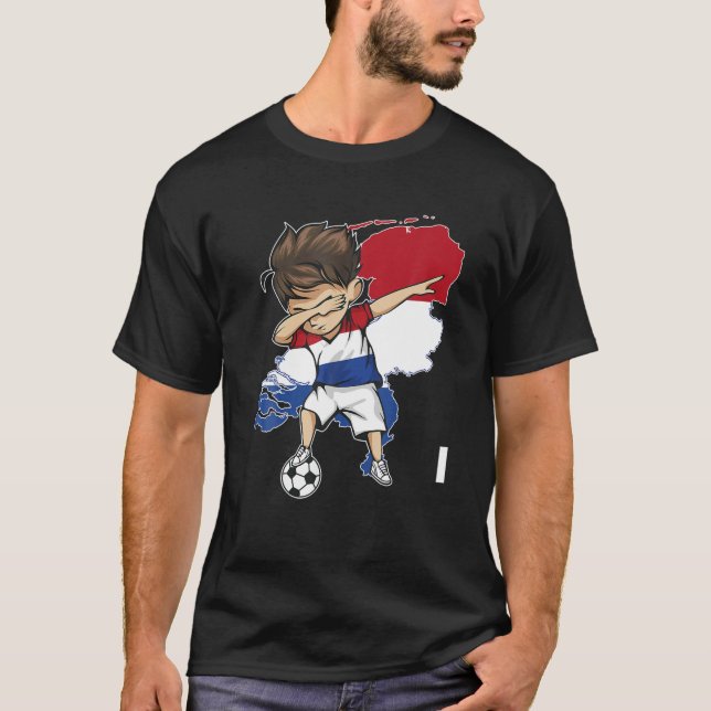 Dabbing Soccer Boy Netherlands Jersey - Netherland T-Shirt (Front)