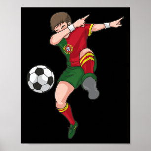 Dabbing Soccer Boy Portugal Footll Shirt Portugues Poster