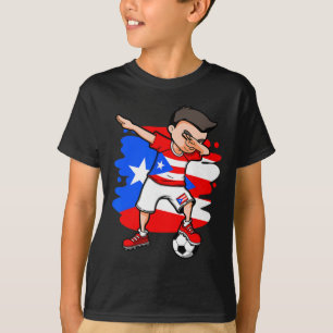 Dabbing Soccer Boy Puerto Rico Fans Jersey Puerto T-Shirt
