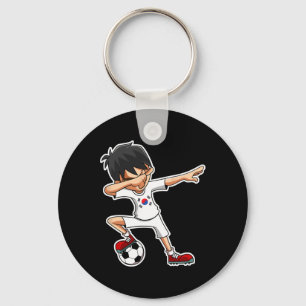 Dabbing Soccer Boy South Korea Jersey, Korean Kids Key Ring