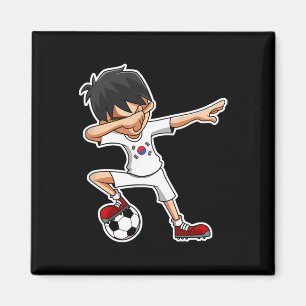 Dabbing Soccer Boy South Korea Jersey, Korean Kids Magnet