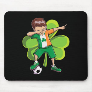 Dabbing Soccer Boy St Patricks Day Kids Men Irelan Mouse Mat