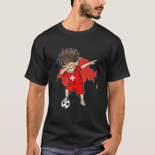 Dabbing Soccer Boy Switzerland Jersey - Switzerlan T-Shirt