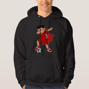 Dabbing Soccer Boy Tunisia Football Flag Kids Hoodie