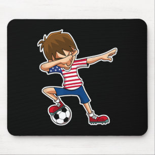 Dabbing Soccer Boy Usa Shirt United States Boys Yo Mouse Mat