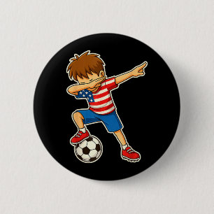 Dabbing Soccer Boy Usa United States Boys Youth 6 Cm Round Badge