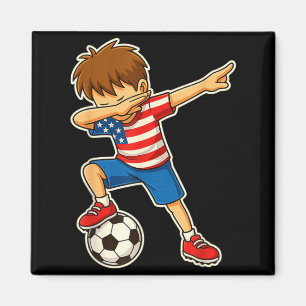 Dabbing Soccer Boy Usa United States Boys Youth Magnet