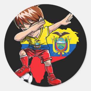 Dabbing Soccer Colombia Jersey Boy Colombian Boys  Classic Round Sticker