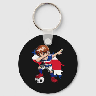 Dabbing Soccer Costa Rican Jersey Boy Costa Rica F Key Ring