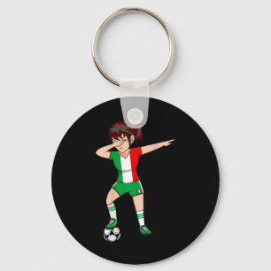 Dabbing Soccer Girl Italy Jersey Italian Footll Fa Key Ring