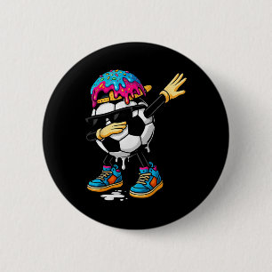Dabbing Soccer Ice Cream Drip For Boys Funny Socce 6 Cm Round Badge