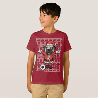 Dabbing Soccer Santa Pug Christmas T-Shirt