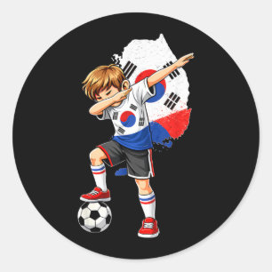 Dabbing Soccer South Korea Jersey Boy South Korea Classic Round Sticker